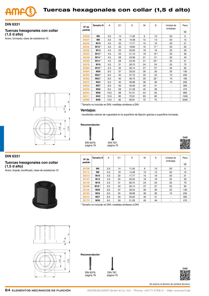 Catálogo AMF ELEMENTOS DE FIXAÇÃO MECÂNICA Nb. : 20379 - Page 84