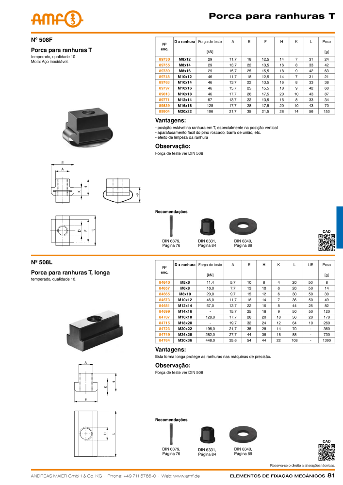 Catálogo AMF ELEMENTOS DE SUJECIÓN MECÁNICA Nb. : 20380 - Page 81