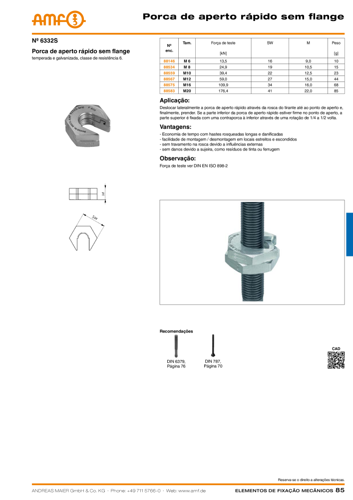 Catálogo AMF ELEMENTOS DE SUJECIÓN MECÁNICA NO.: 20380 - Page 85