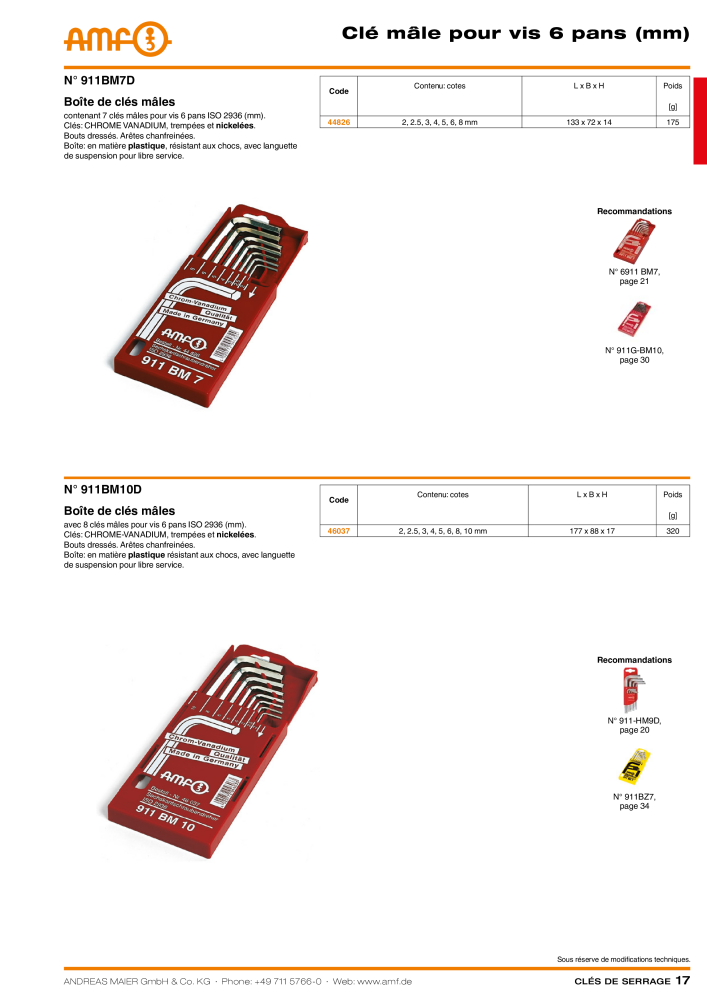 Catalogue AMF OUTILS A VISSER NR.: 20384 - Seite 17