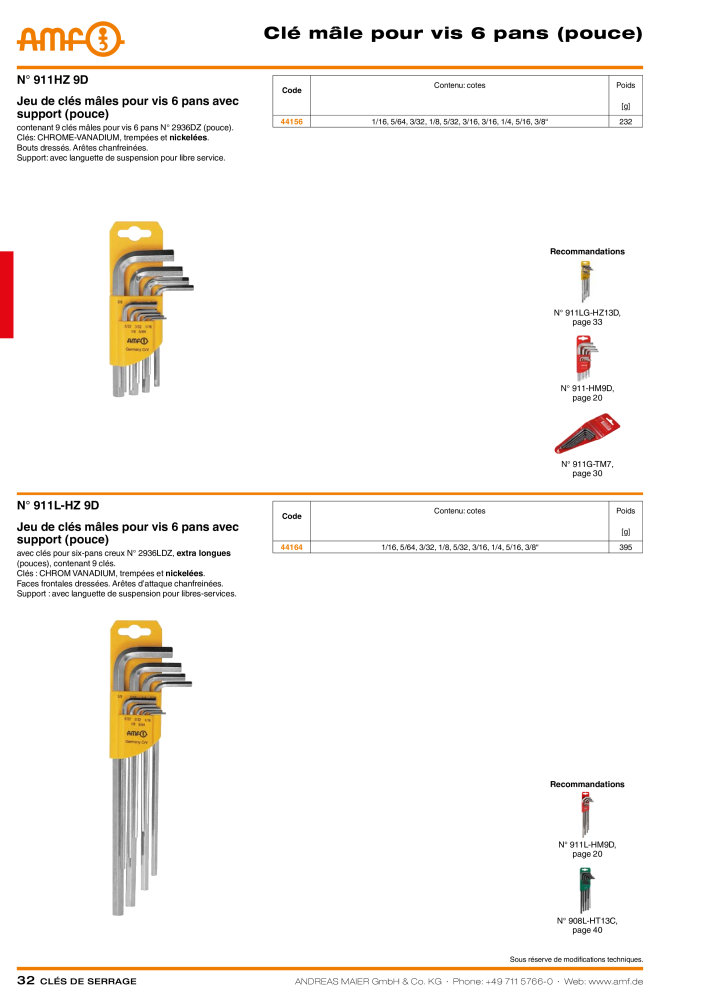 Catalogue AMF OUTILS A VISSER Nº: 20384 - Página 32