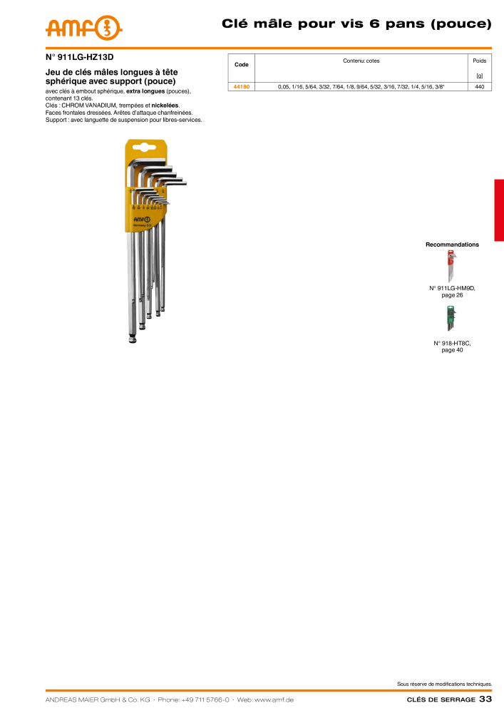 Catalogue AMF OUTILS A VISSER NR.: 20384 - Seite 33