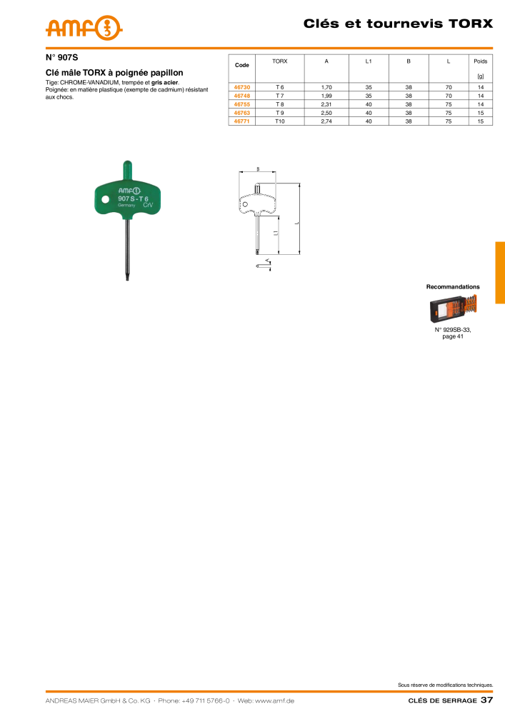 Catalogue AMF OUTILS A VISSER NR.: 20384 - Seite 37