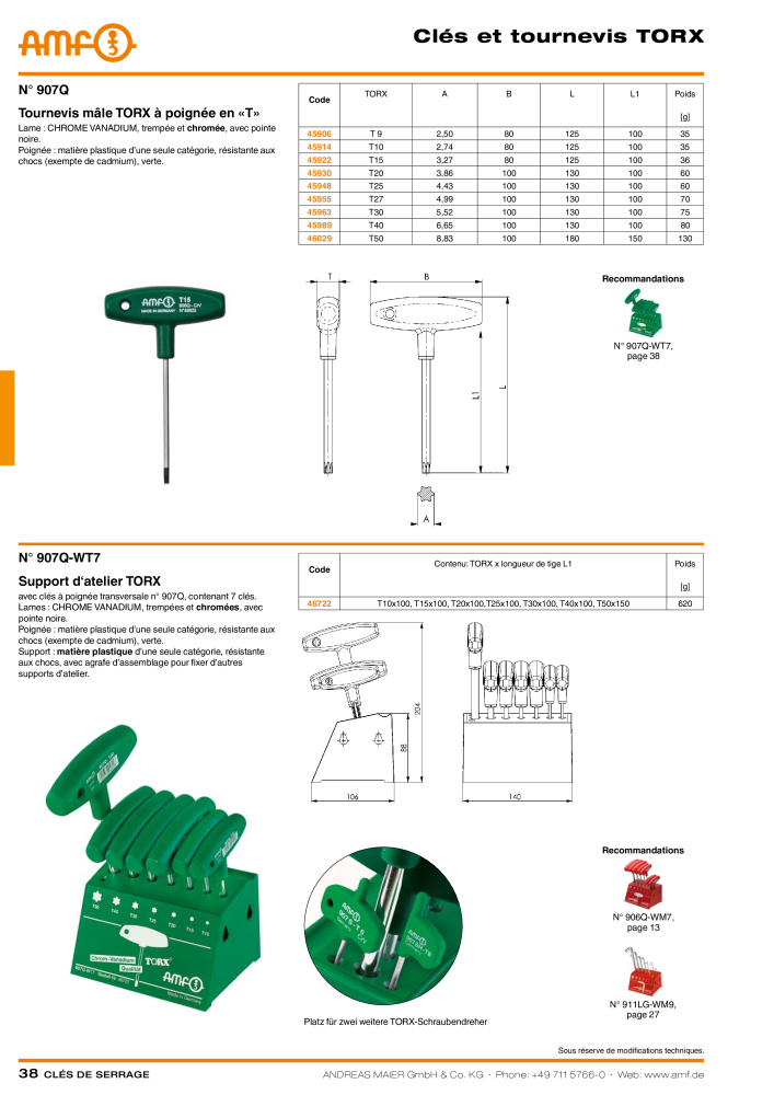 Catalogue AMF OUTILS A VISSER NR.: 20384 - Seite 38