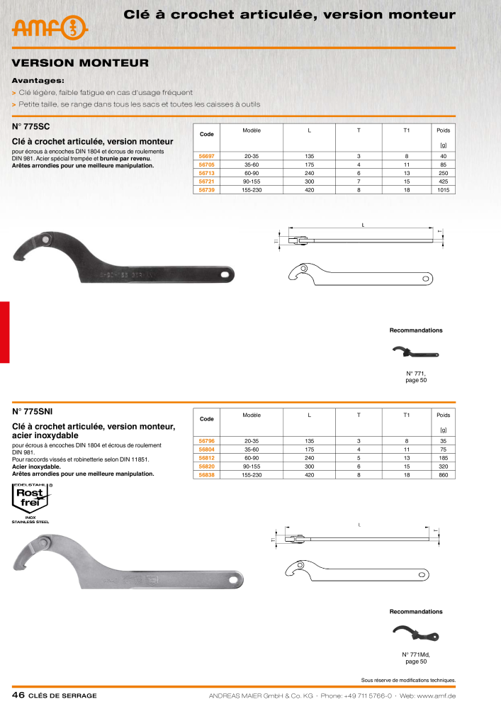 Catalogue AMF OUTILS A VISSER NO.: 20384 - Page 46