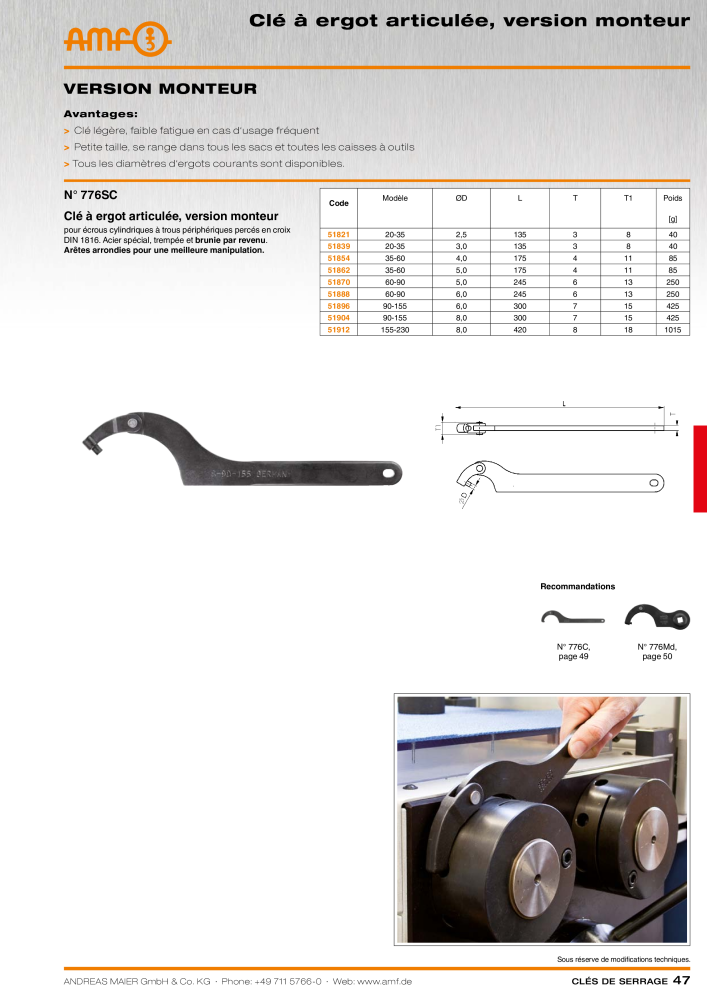 Catalogue AMF OUTILS A VISSER NO.: 20384 - Page 47