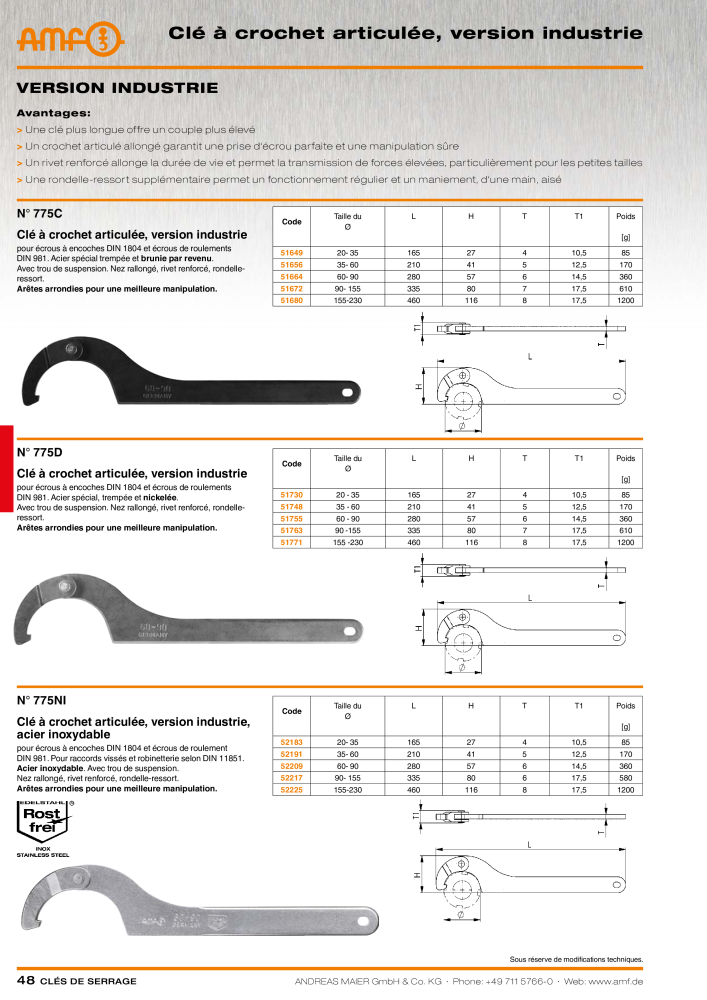 Catalogue AMF OUTILS A VISSER Nº: 20384 - Página 48