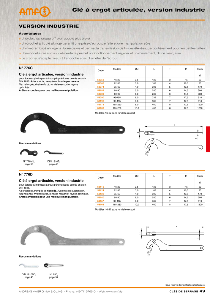 Catalogue AMF OUTILS A VISSER NO.: 20384 - Page 49