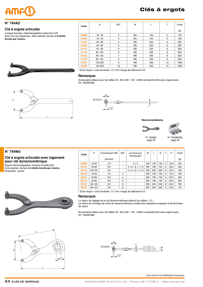 Catalogue AMF OUTILS A VISSER NO.: 20384 - Page 54