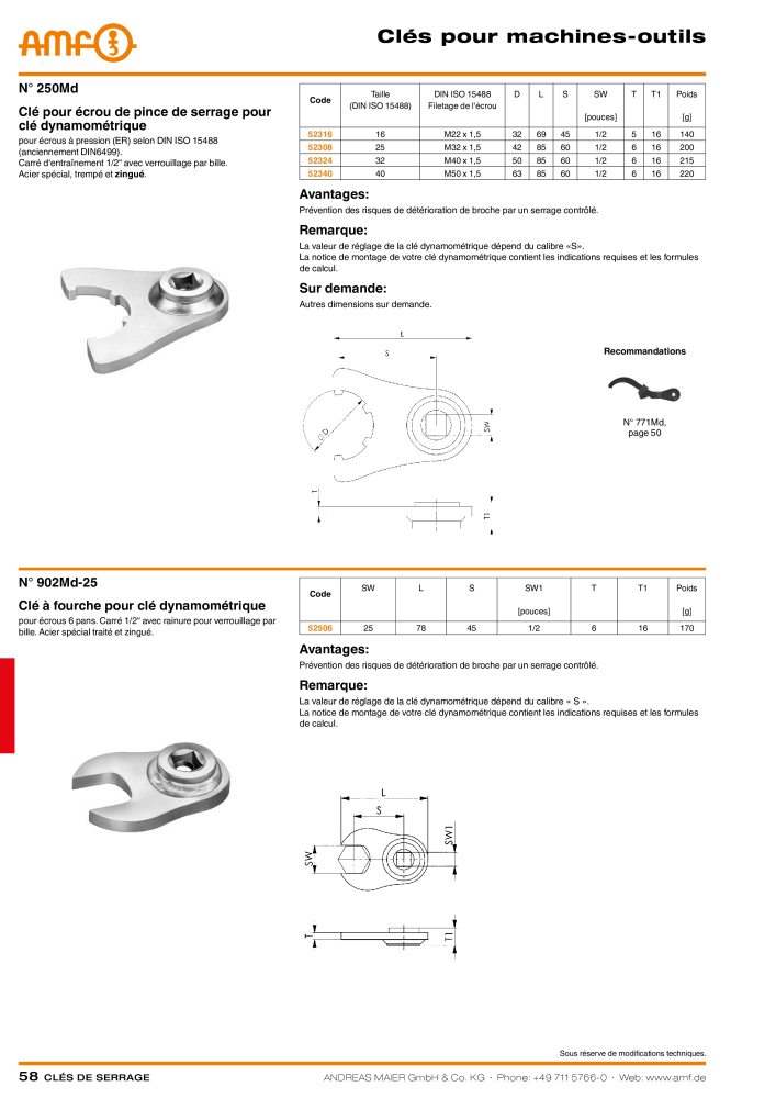 Catalogue AMF OUTILS A VISSER NR.: 20384 - Seite 58