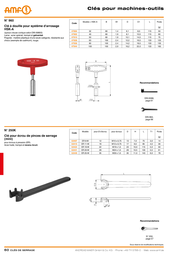 Catalogue AMF OUTILS A VISSER NR.: 20384 - Seite 60