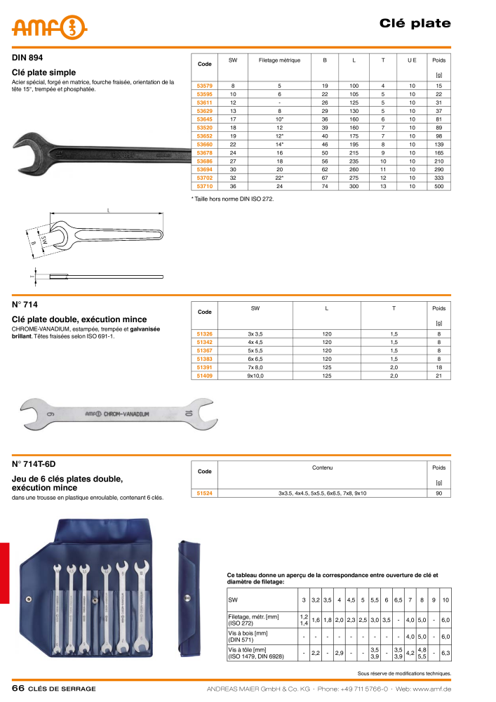 Catalogue AMF OUTILS A VISSER NR.: 20384 - Seite 66