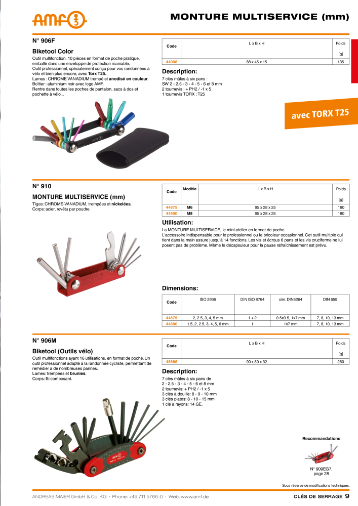 Catalogue AMF OUTILS A VISSER NO.: 20384 - Page 9