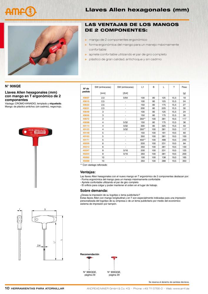 Catálogo AMF HERRAMIENTAS PARA TORNILLOS Nº: 20385 - Página 10