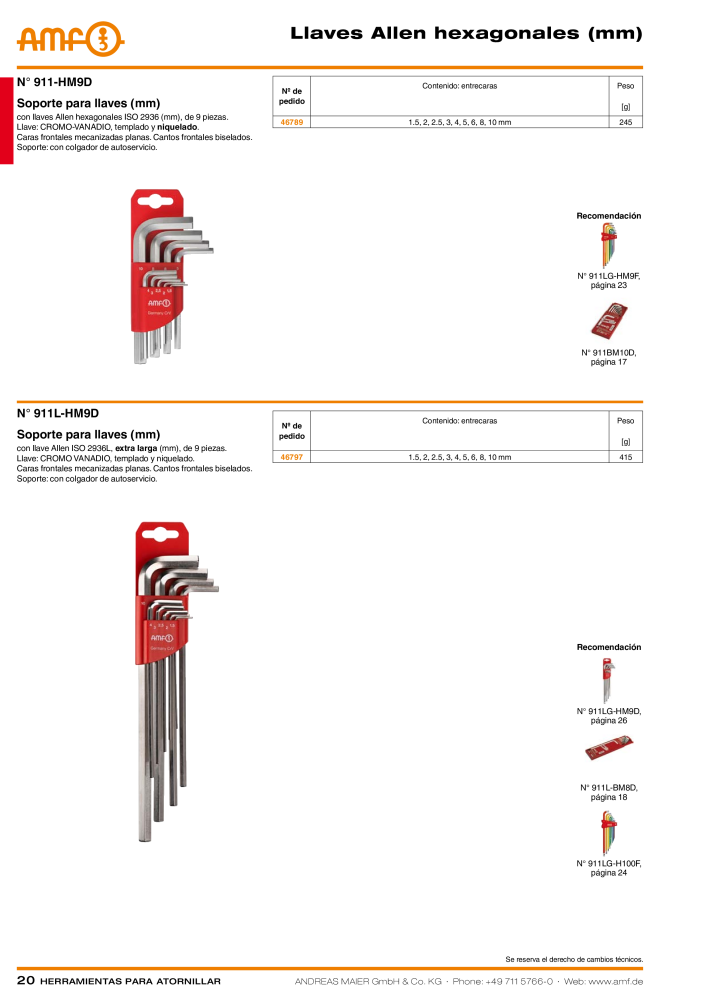 Catálogo AMF HERRAMIENTAS PARA TORNILLOS Nb. : 20385 - Page 20