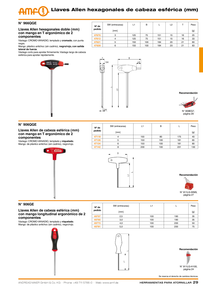 Catálogo AMF HERRAMIENTAS PARA TORNILLOS Nº: 20385 - Página 29