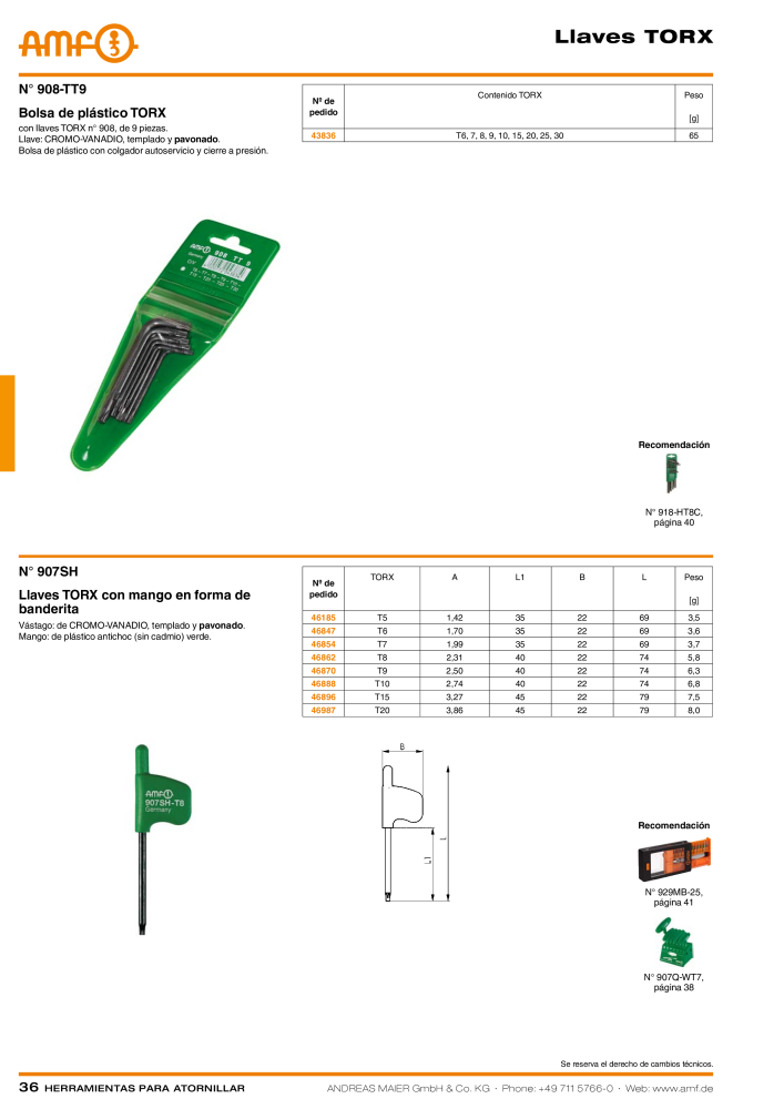 Catálogo AMF HERRAMIENTAS PARA TORNILLOS NO.: 20385 - Page 36