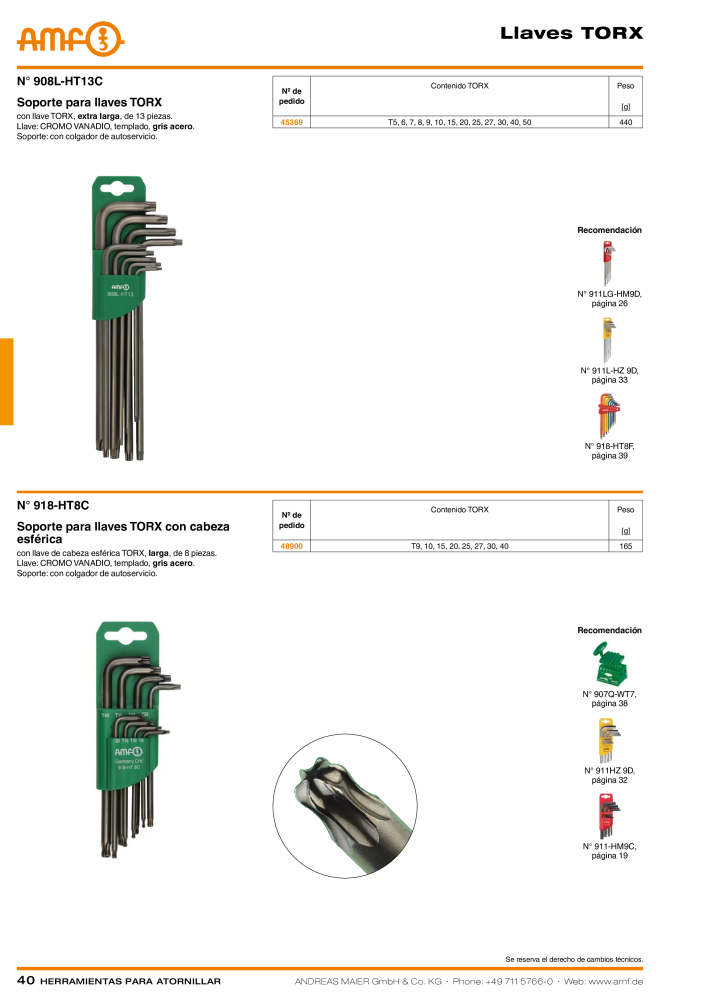 Catálogo AMF HERRAMIENTAS PARA TORNILLOS NO.: 20385 - Page 40