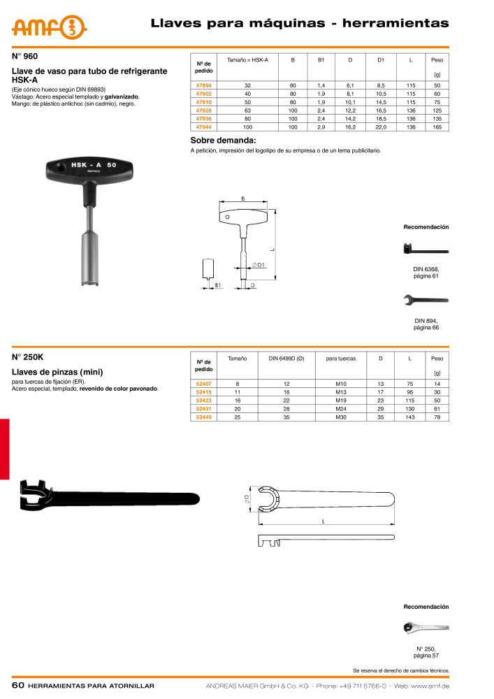 Catálogo AMF HERRAMIENTAS PARA TORNILLOS NO.: 20385 - Page 60