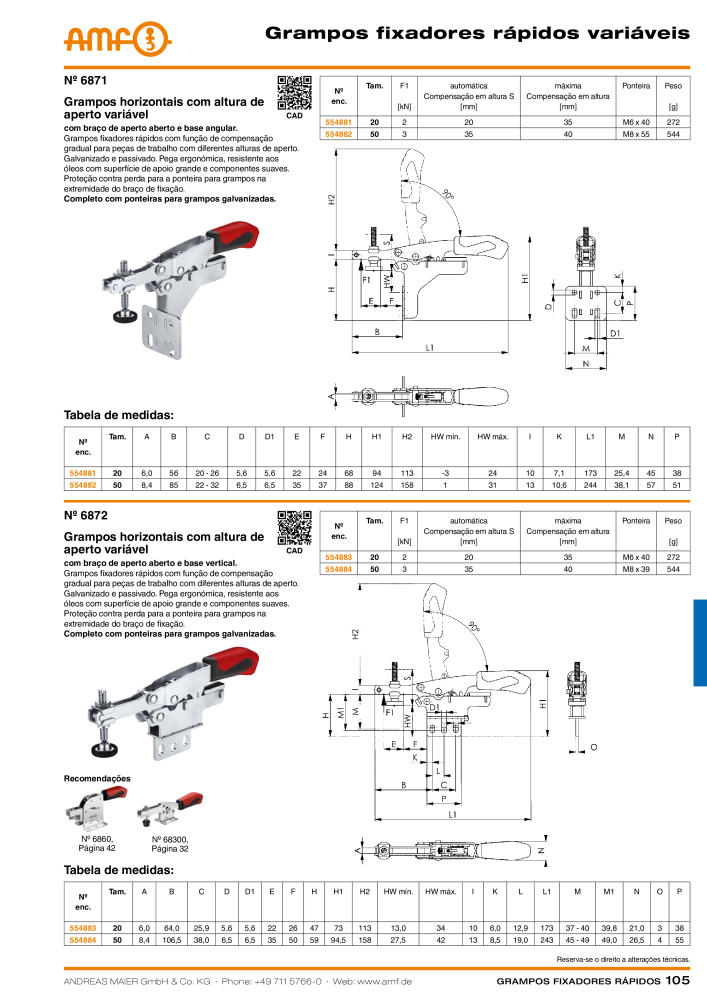 Catálogo AMF BRAÇOS RÁPIDOS MANUAL E PNEUMÁTICO Nº: 20388 - Página 105