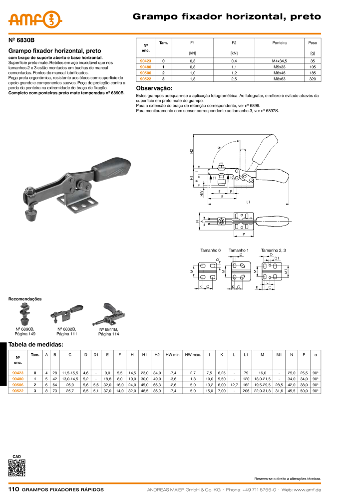 Catálogo AMF BRAÇOS RÁPIDOS MANUAL E PNEUMÁTICO NO.: 20388 - Page 110