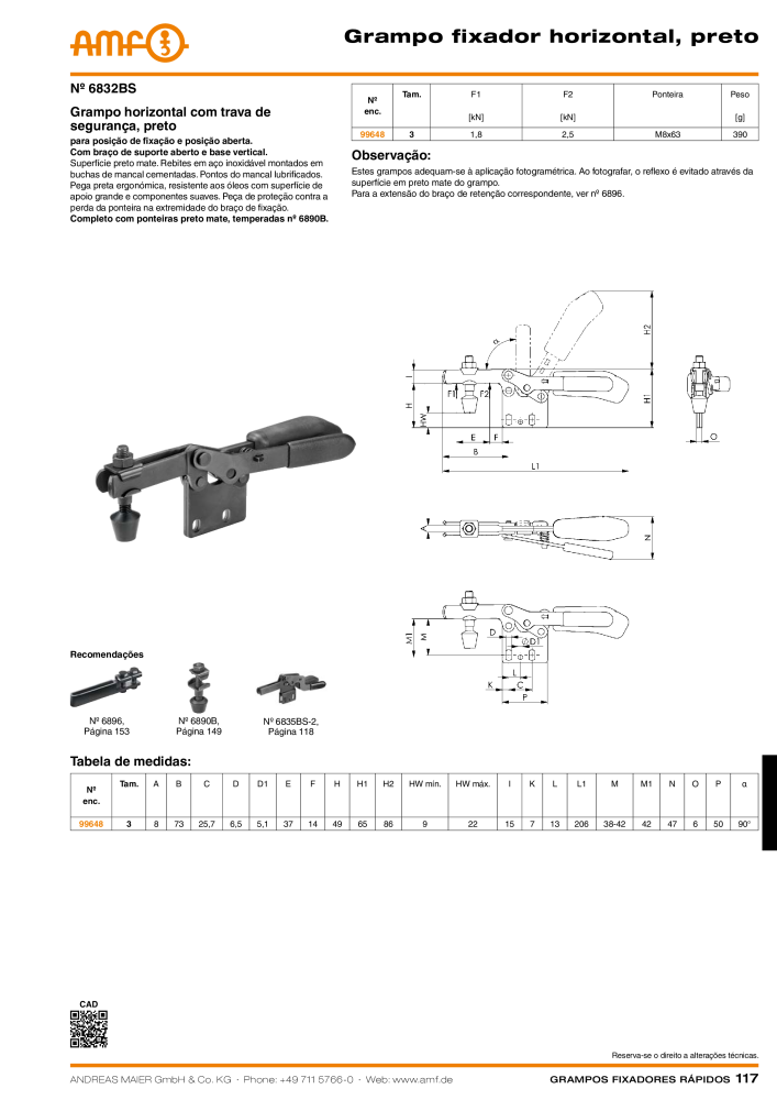 Catálogo AMF BRAÇOS RÁPIDOS MANUAL E PNEUMÁTICO Nº: 20388 - Página 117