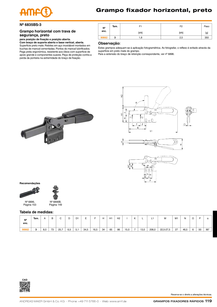 Catálogo AMF BRAÇOS RÁPIDOS MANUAL E PNEUMÁTICO NR.: 20388 - Seite 119