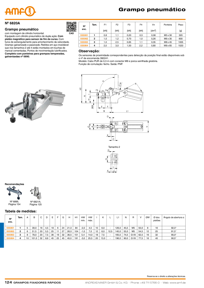 Catálogo AMF BRAÇOS RÁPIDOS MANUAL E PNEUMÁTICO NR.: 20388 - Seite 124