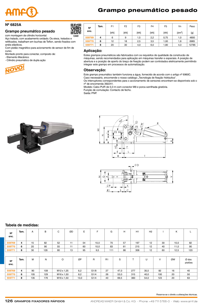 Catálogo AMF BRAÇOS RÁPIDOS MANUAL E PNEUMÁTICO Nb. : 20388 - Page 126