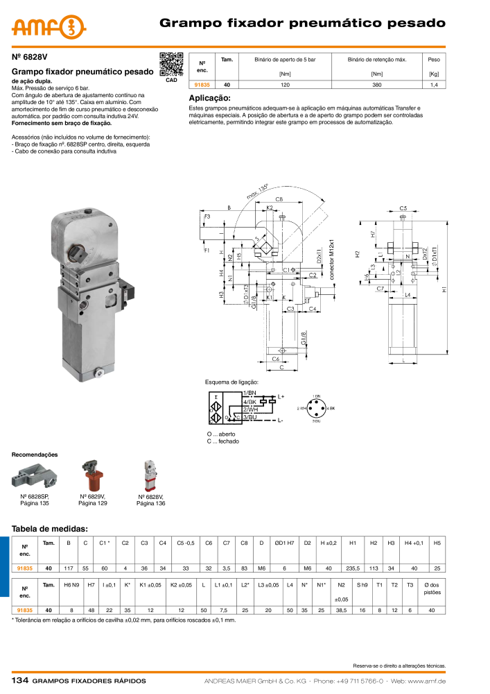 Catálogo AMF BRAÇOS RÁPIDOS MANUAL E PNEUMÁTICO NR.: 20388 - Seite 134