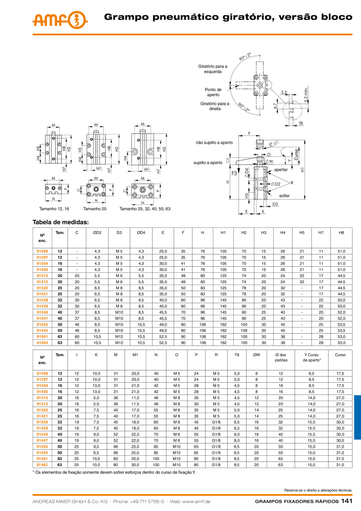 Catálogo AMF BRAÇOS RÁPIDOS MANUAL E PNEUMÁTICO NR.: 20388 - Seite 141