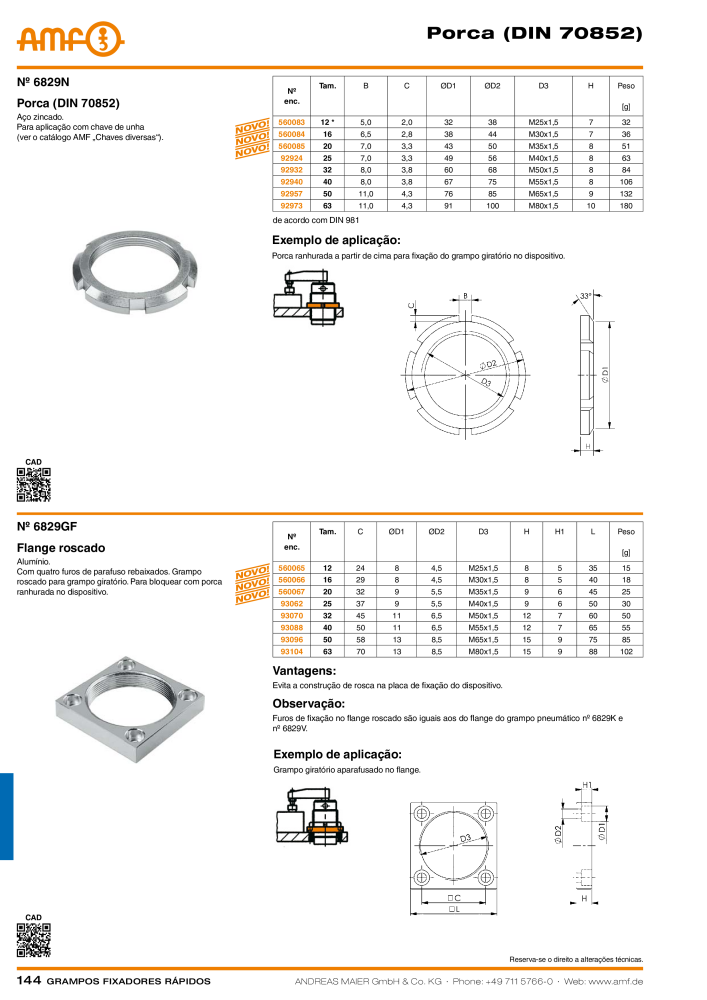 Catálogo AMF BRAÇOS RÁPIDOS MANUAL E PNEUMÁTICO NR.: 20388 - Seite 144