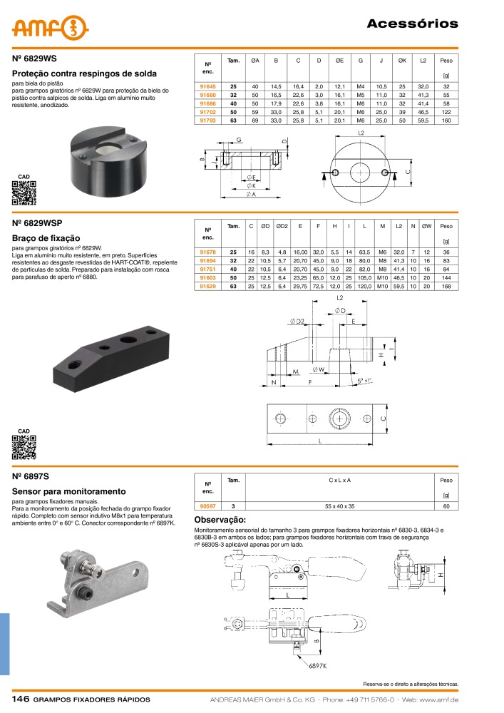 Catálogo AMF BRAÇOS RÁPIDOS MANUAL E PNEUMÁTICO NR.: 20388 - Seite 146