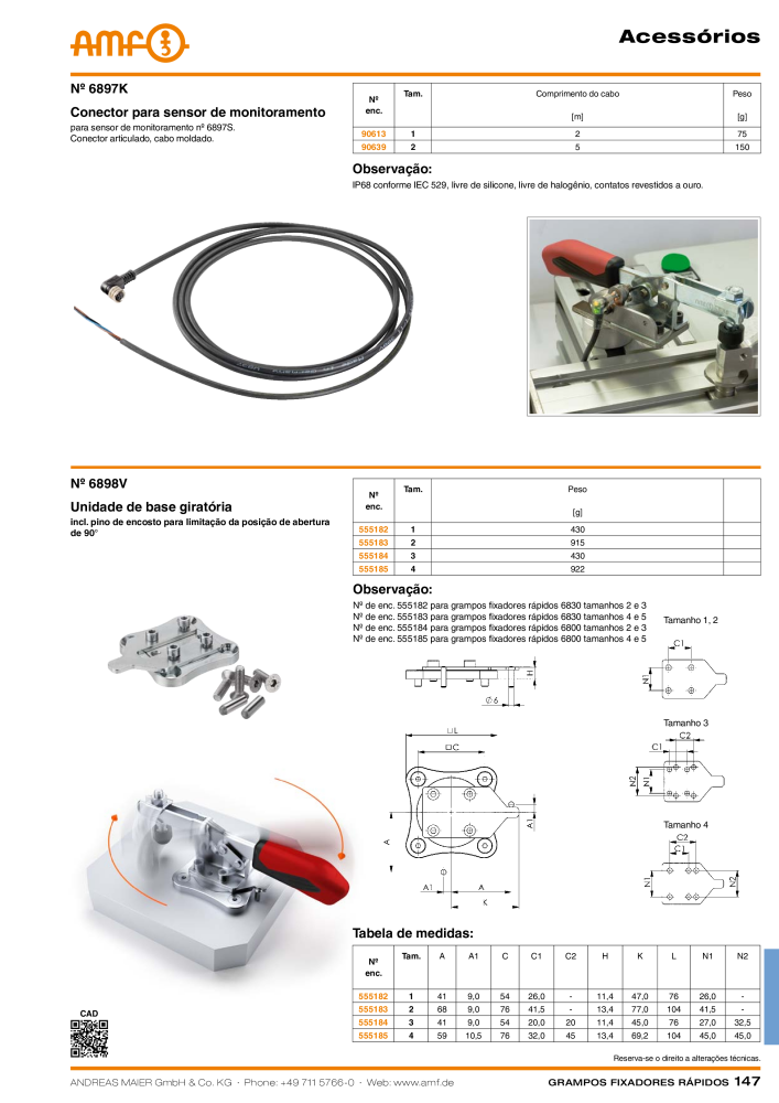 Catálogo AMF BRAÇOS RÁPIDOS MANUAL E PNEUMÁTICO NO.: 20388 - Page 147