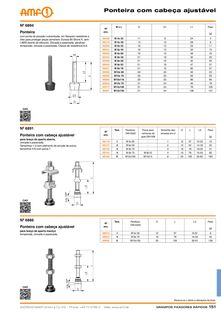 Catálogo AMF BRAÇOS RÁPIDOS MANUAL E PNEUMÁTICO NR.: 20388 - Seite 151