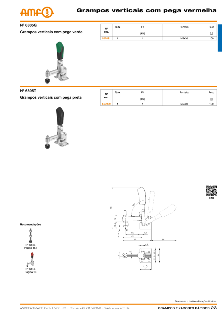 Catálogo AMF BRAÇOS RÁPIDOS MANUAL E PNEUMÁTICO Nº: 20388 - Página 23