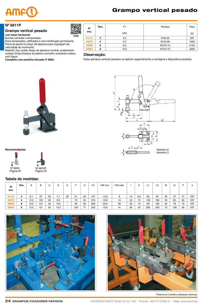 Catálogo AMF BRAÇOS RÁPIDOS MANUAL E PNEUMÁTICO NO.: 20388 - Page 24