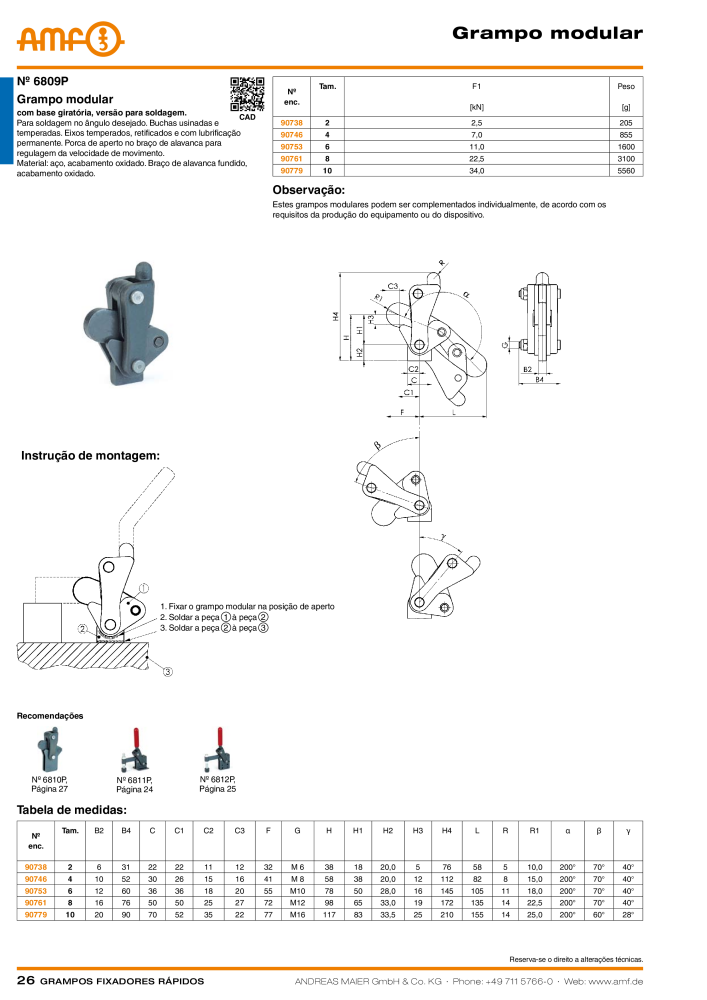 Catálogo AMF BRAÇOS RÁPIDOS MANUAL E PNEUMÁTICO Nb. : 20388 - Page 26