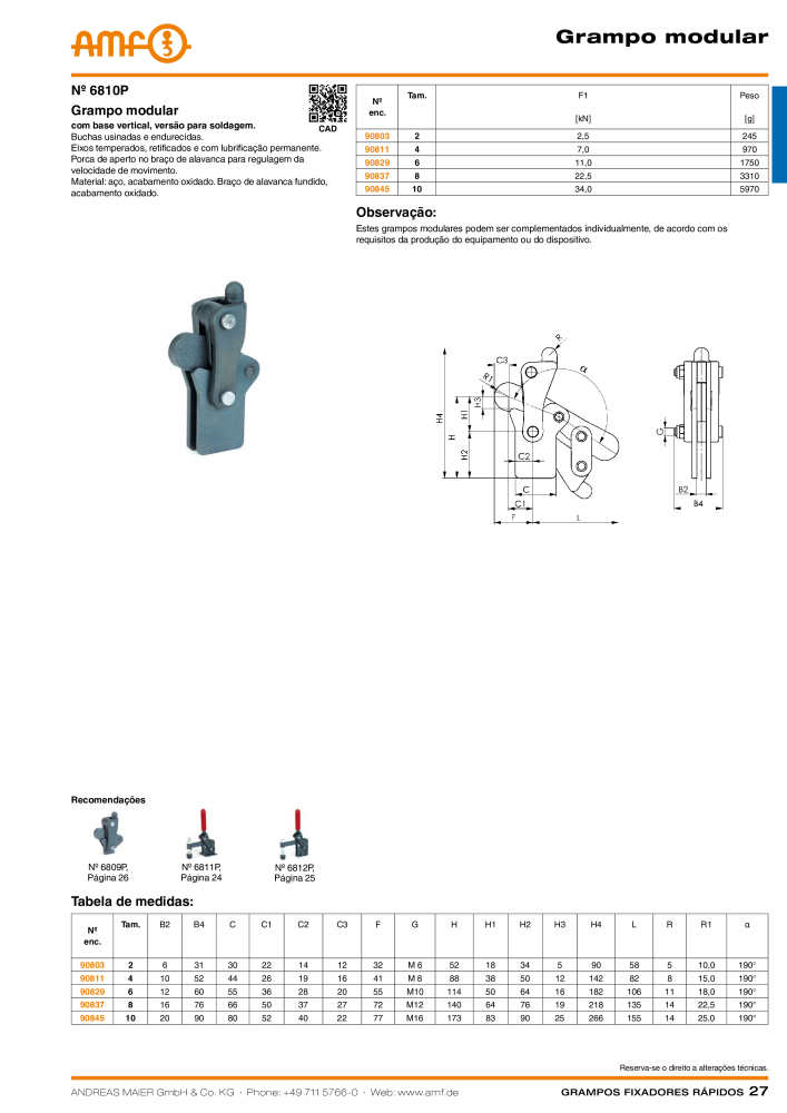 Catálogo AMF BRAÇOS RÁPIDOS MANUAL E PNEUMÁTICO NR.: 20388 - Seite 27