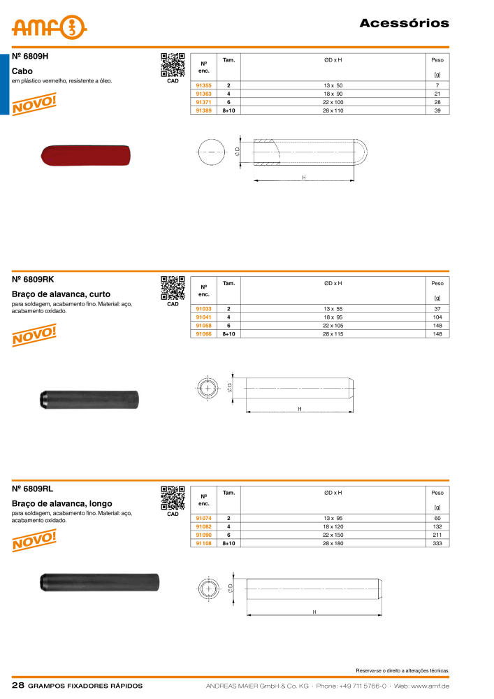 Catálogo AMF BRAÇOS RÁPIDOS MANUAL E PNEUMÁTICO NR.: 20388 - Seite 28