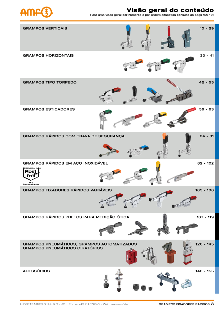 Catálogo AMF BRAÇOS RÁPIDOS MANUAL E PNEUMÁTICO Nb. : 20388 - Page 3