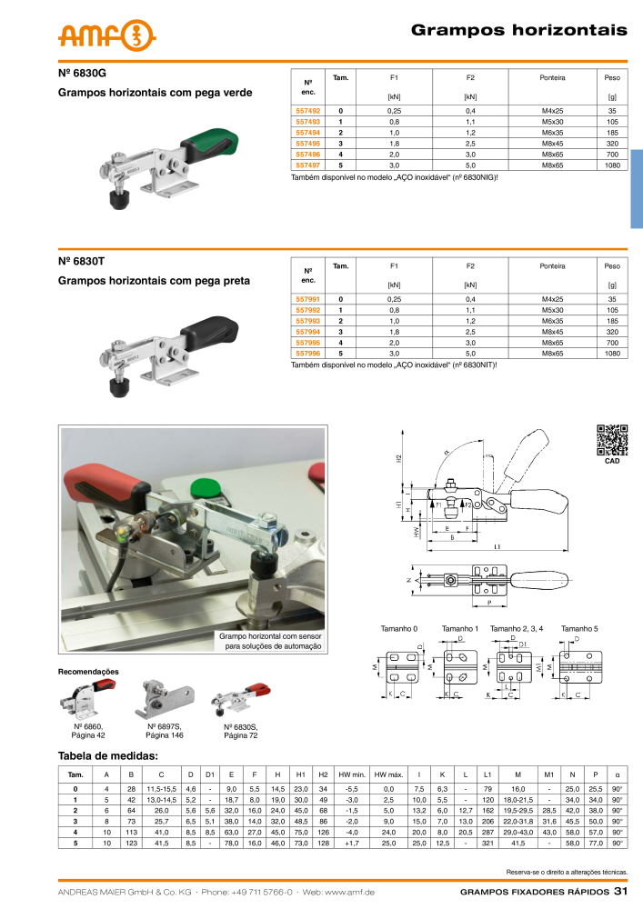 Catálogo AMF BRAÇOS RÁPIDOS MANUAL E PNEUMÁTICO Nb. : 20388 - Page 31