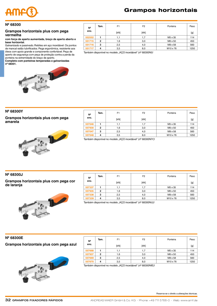 Catálogo AMF BRAÇOS RÁPIDOS MANUAL E PNEUMÁTICO Nb. : 20388 - Page 32