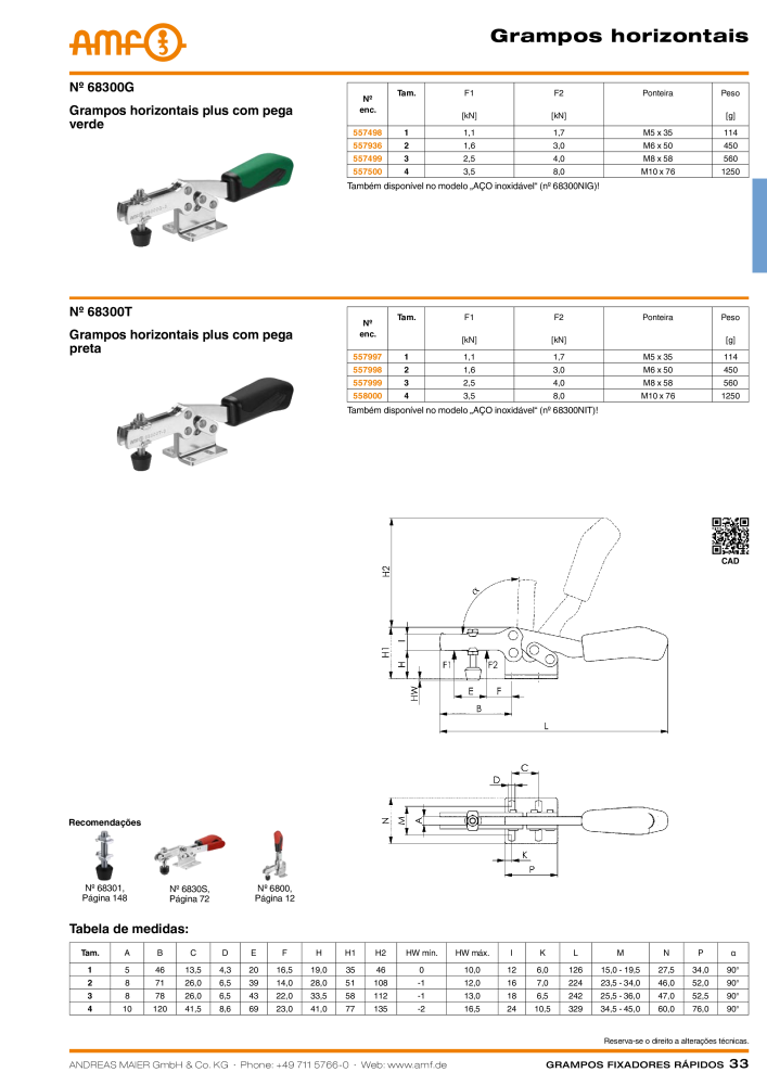 Catálogo AMF BRAÇOS RÁPIDOS MANUAL E PNEUMÁTICO Nº: 20388 - Página 33