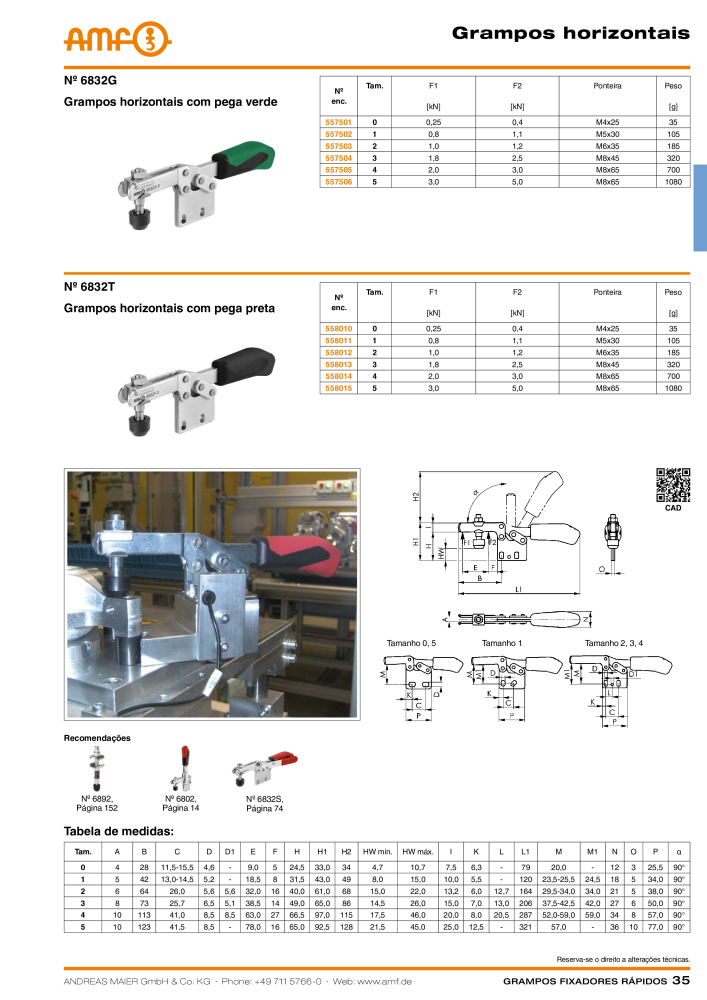 Catálogo AMF BRAÇOS RÁPIDOS MANUAL E PNEUMÁTICO NO.: 20388 - Page 35