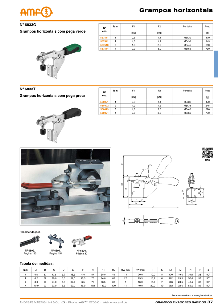 Catálogo AMF BRAÇOS RÁPIDOS MANUAL E PNEUMÁTICO NO.: 20388 - Page 37
