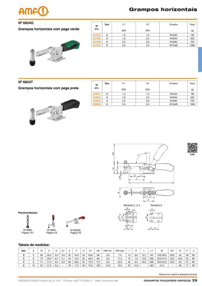 Catálogo AMF BRAÇOS RÁPIDOS MANUAL E PNEUMÁTICO Nb. : 20388 - Page 39