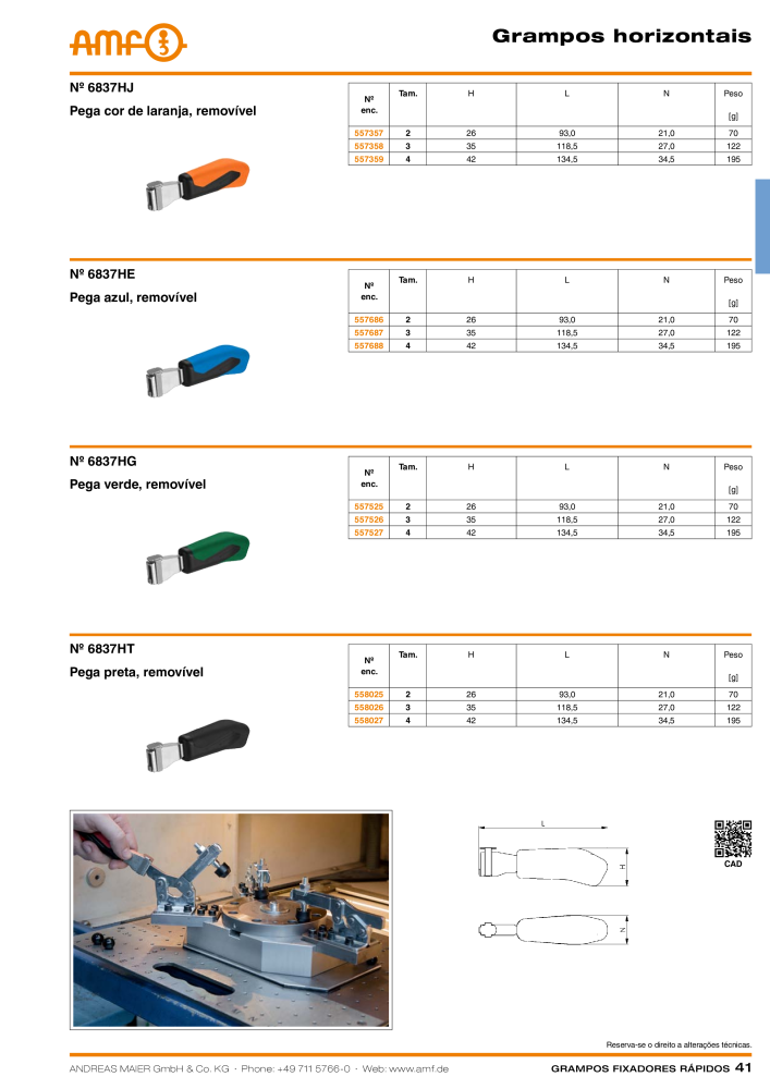 Catálogo AMF BRAÇOS RÁPIDOS MANUAL E PNEUMÁTICO NO.: 20388 - Page 41