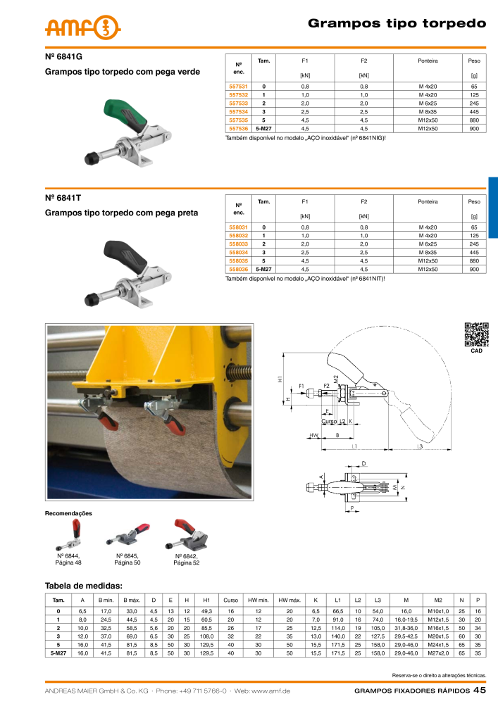 Catálogo AMF BRAÇOS RÁPIDOS MANUAL E PNEUMÁTICO NR.: 20388 - Seite 45