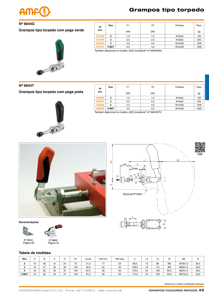 Catálogo AMF BRAÇOS RÁPIDOS MANUAL E PNEUMÁTICO NR.: 20388 - Seite 49